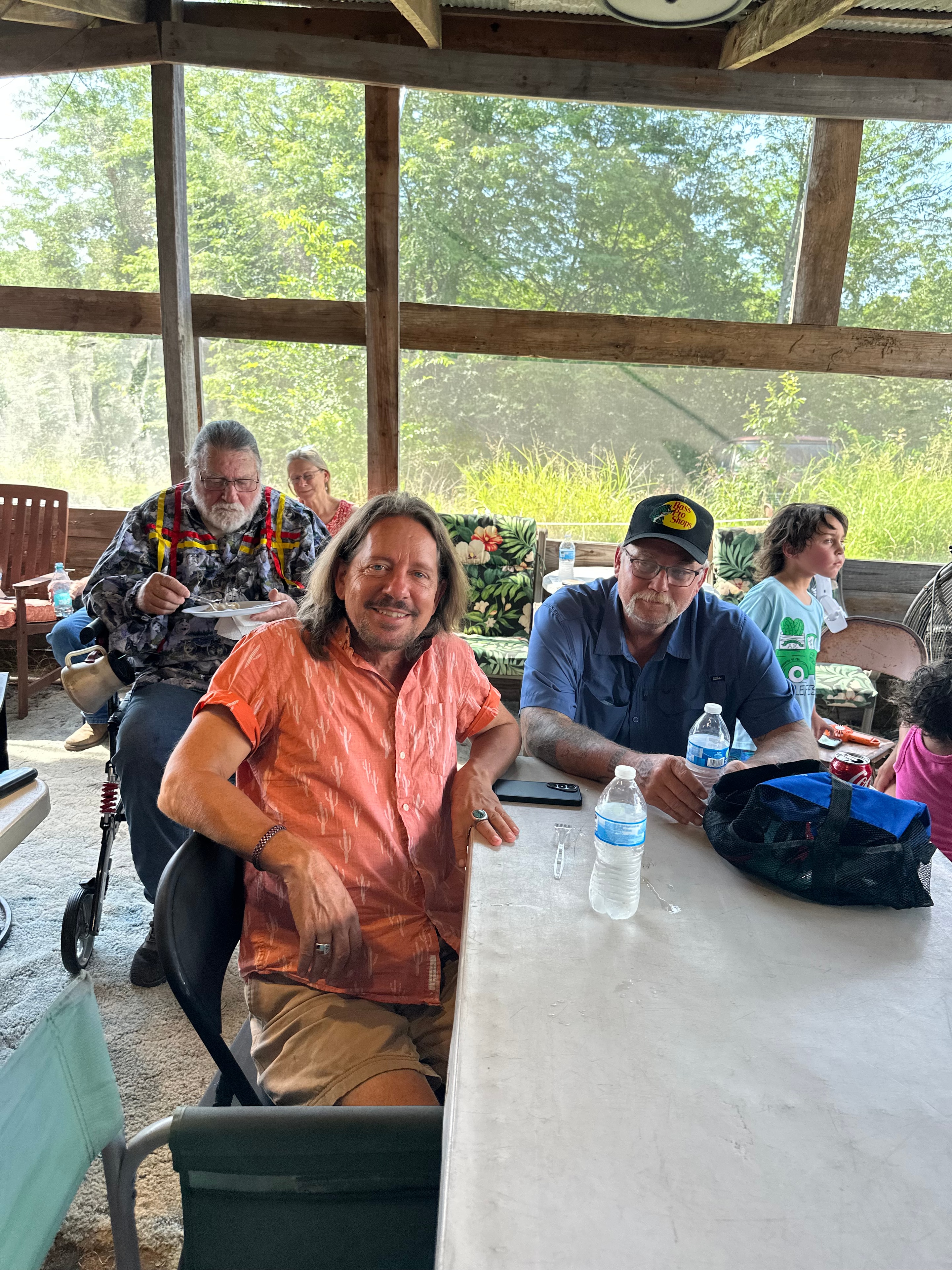 Tribal members gathered at tables inside the pavilion at Green Tree Ceremony July 11, 2026