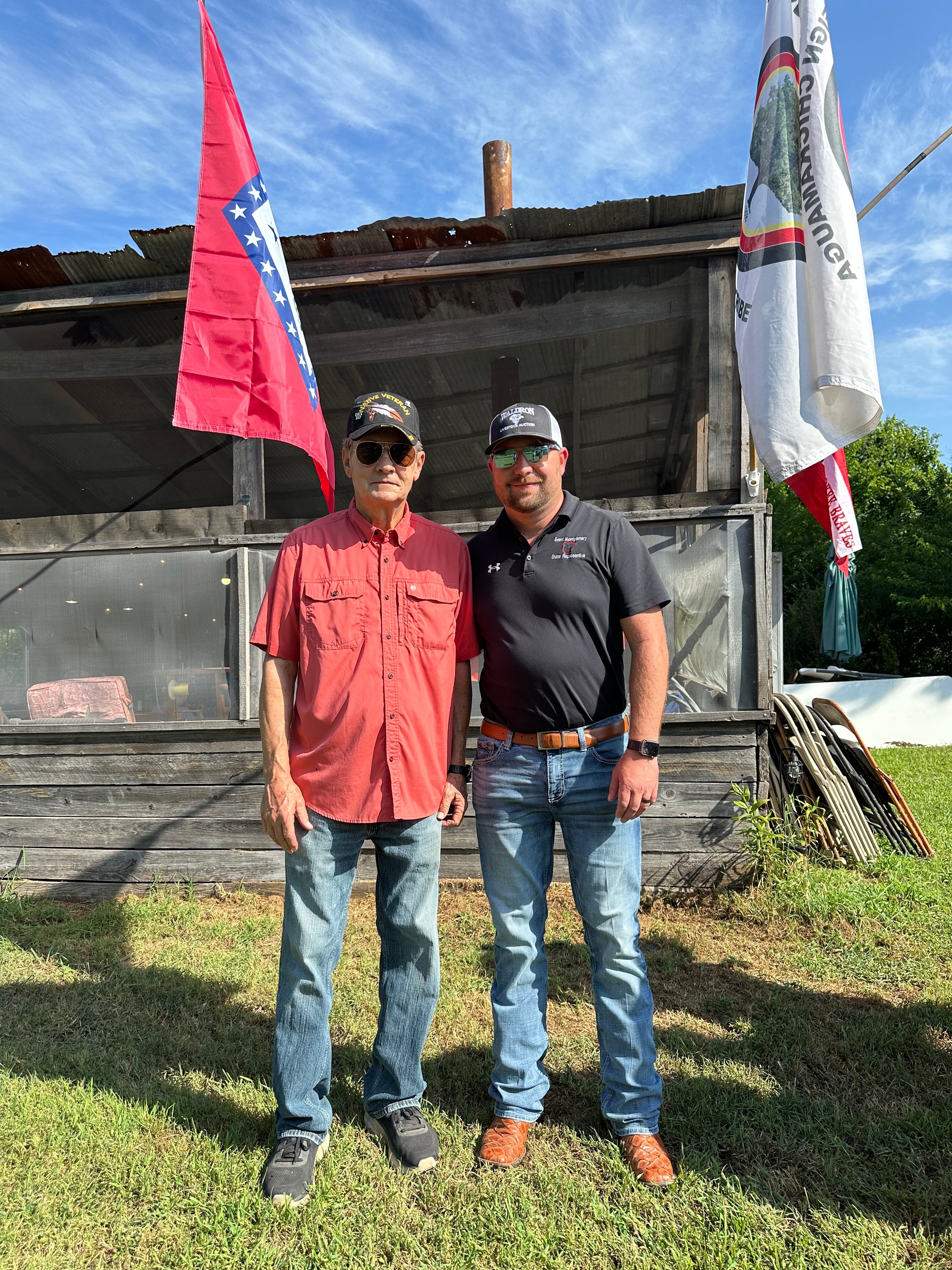 Ken Hodges, Tribe Chief Magistrate, and Arkansas State Representative Brent Montgomery at Green Tree Ceremony July 11, 2026