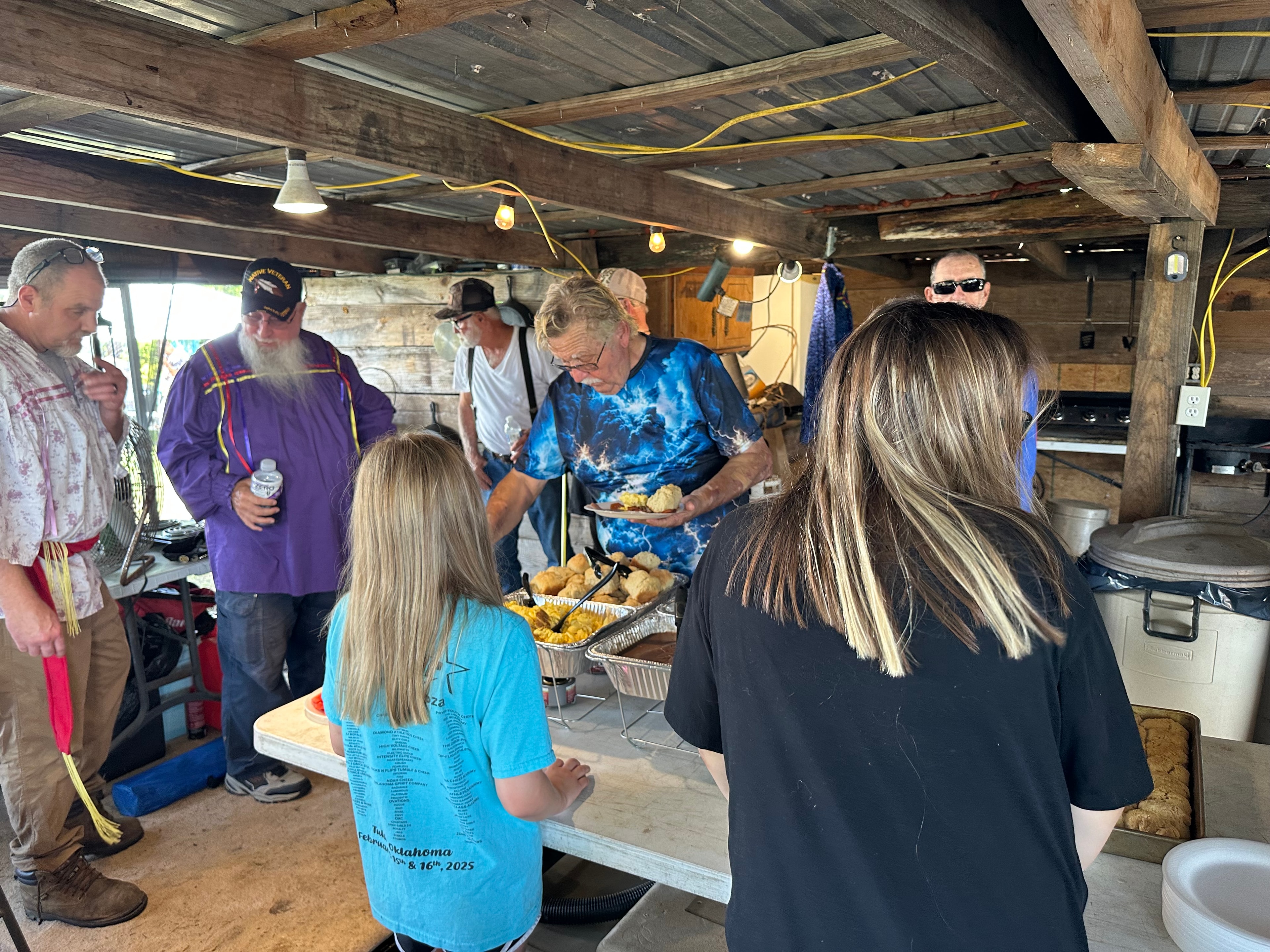 Tribal members going through the food line at Green Tree Ceremony July 11, 2026