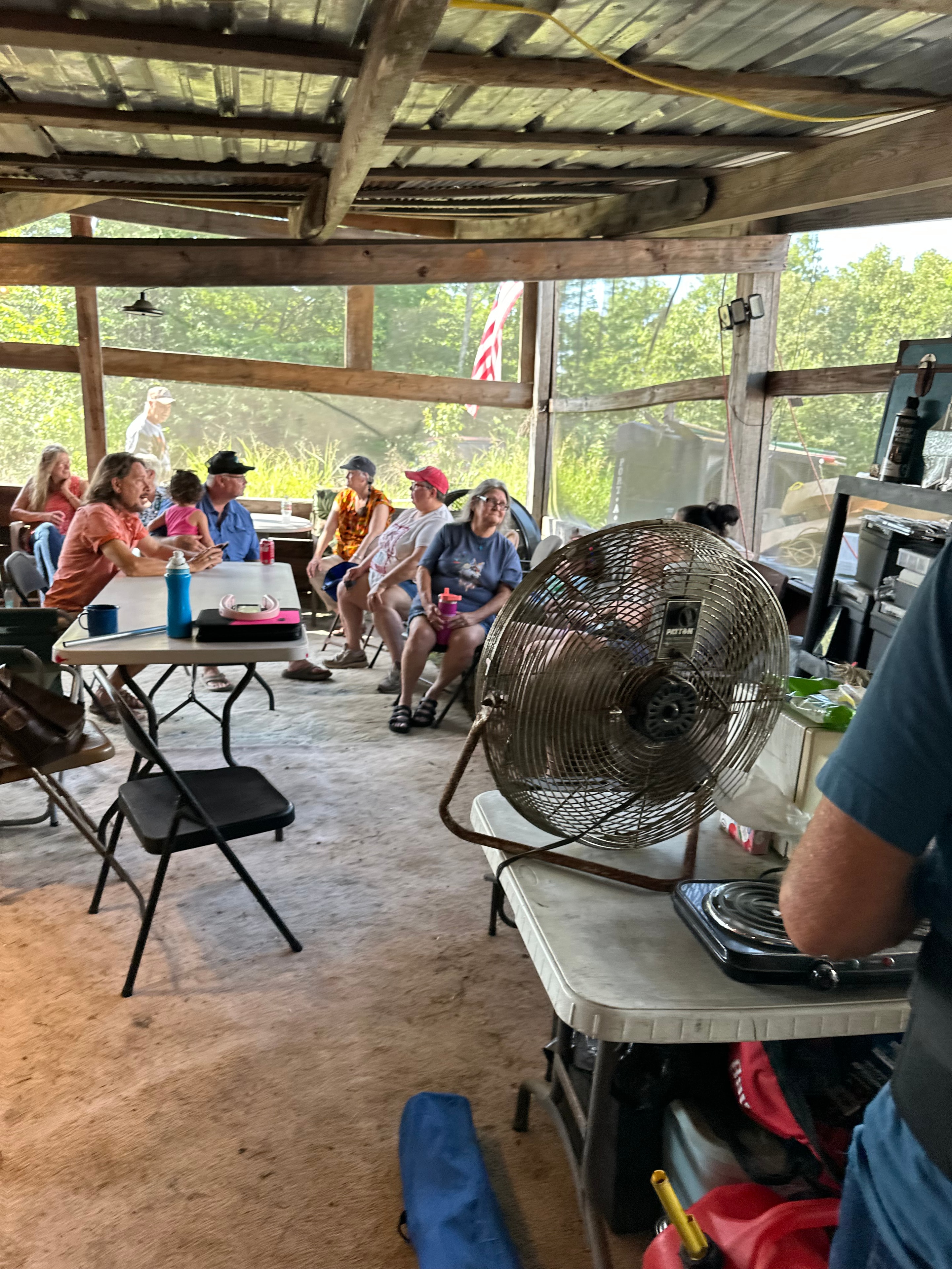 Tribal members gathered inside the pavilion at Green Tree Ceremony July 11, 2026
