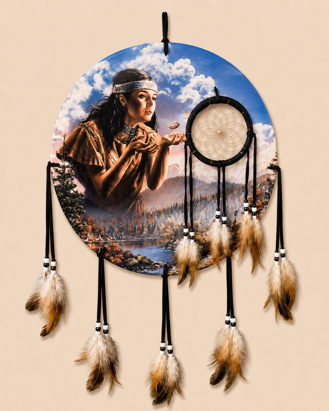 Cherokee-Inspired Mandala — Woman & Bird