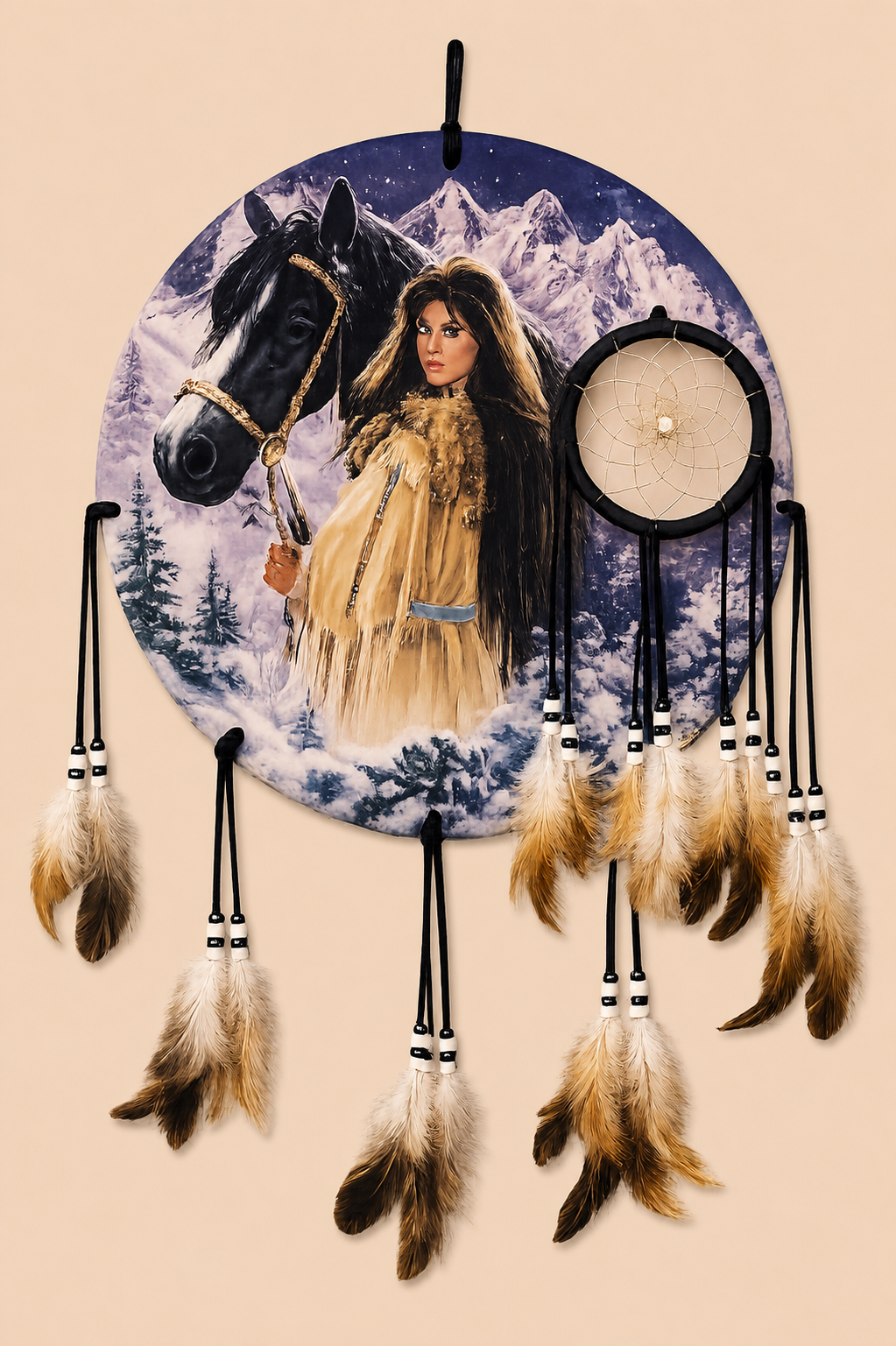 Cherokee-Inspired Mandala — Woman & Horse