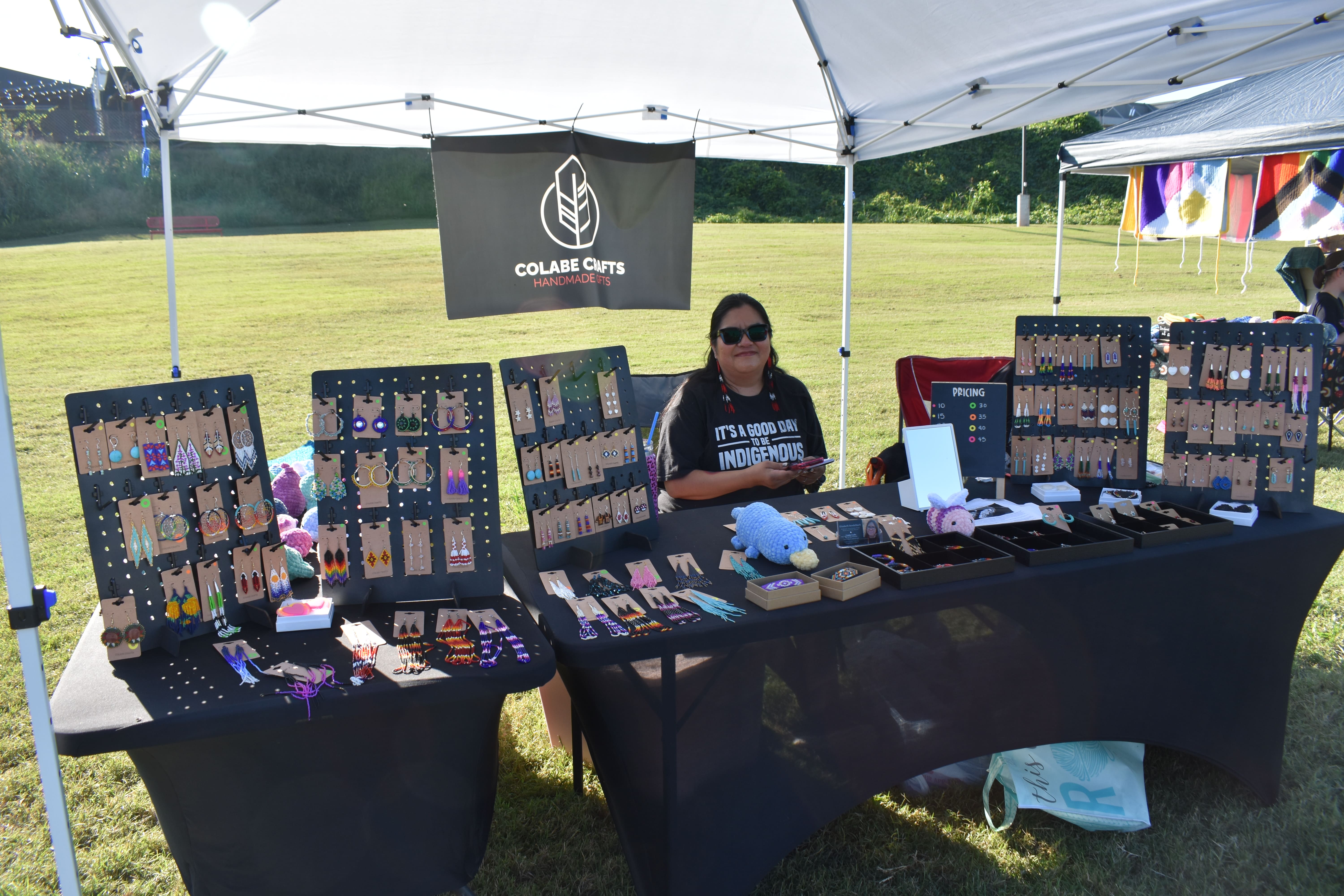 Colabe Crafts Indigenous jewelry vendor at October Festival 2025