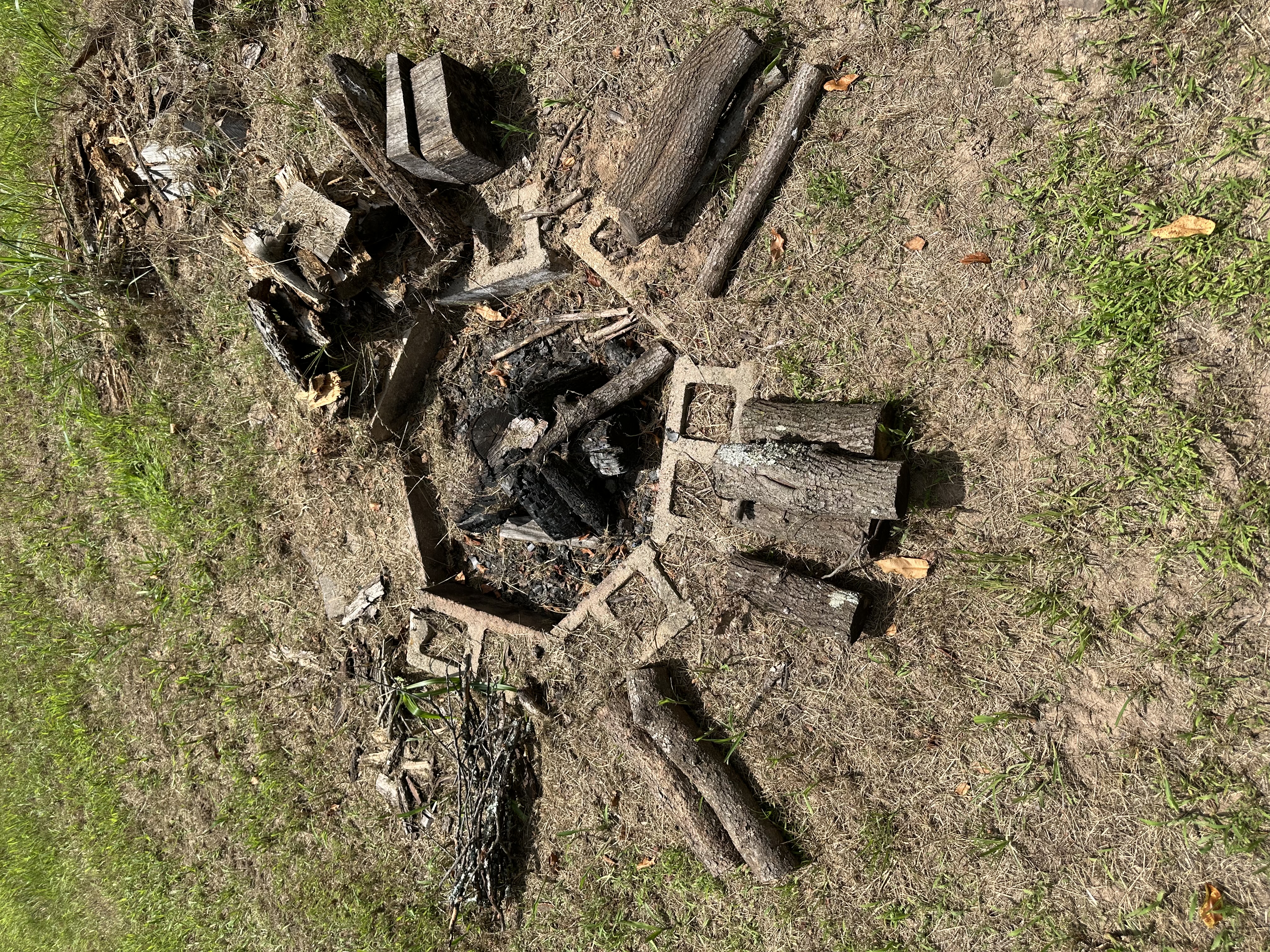 Aerial view of the sacred ceremonial fire at Green Corn Ceremony 2026